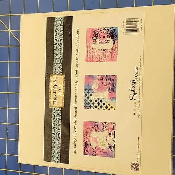 Mixed Media 39 Large 8x8 Chipboard Alphabet in Storage Box - Picture 1 of 4